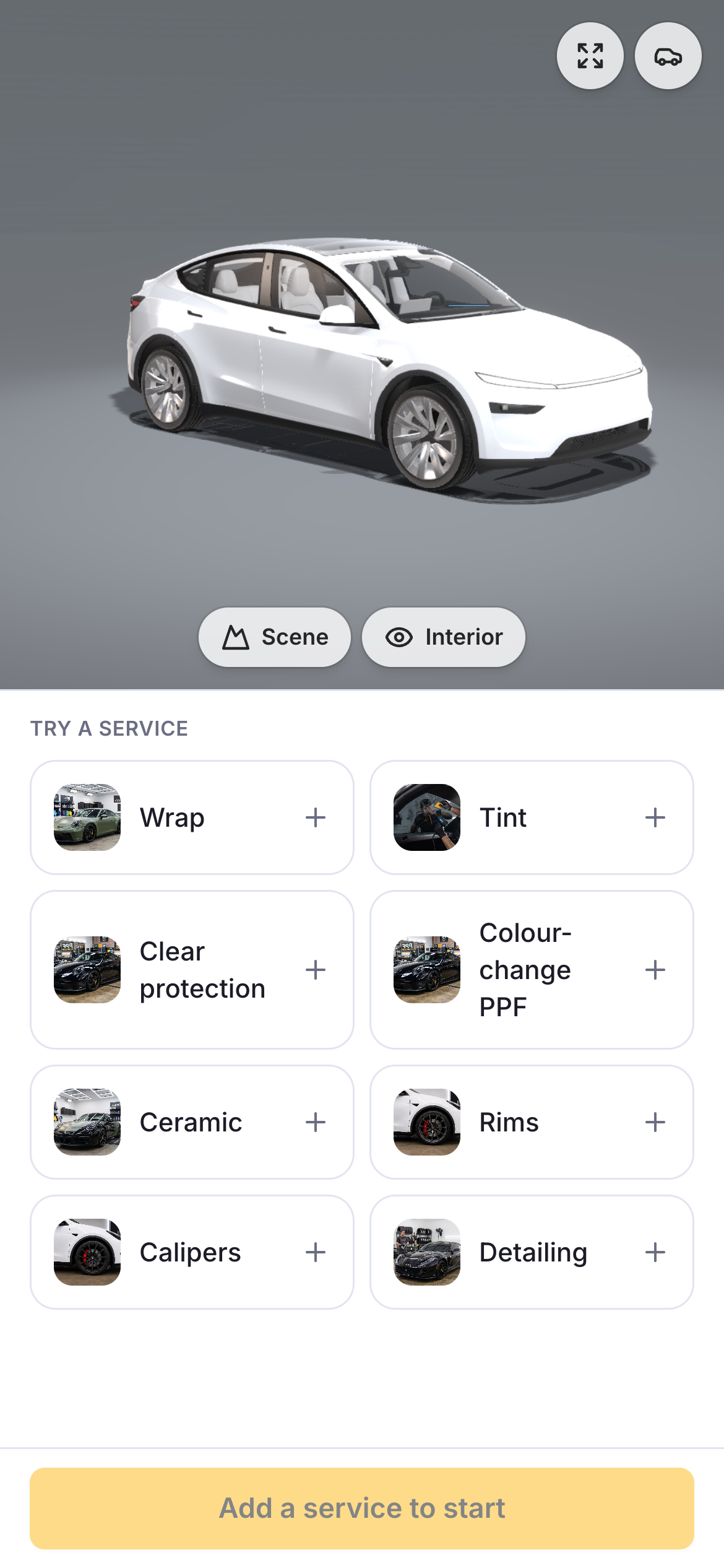 Booking builder with a bright, light theme